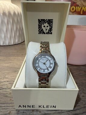 Anne Klein Silver Tone Women's Bracelet Watch with White Dial *NWT